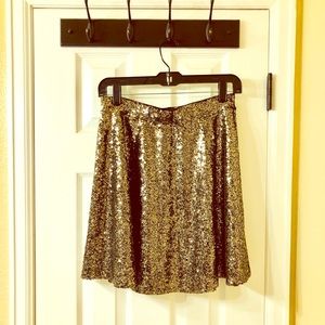 Gold sequin skirt